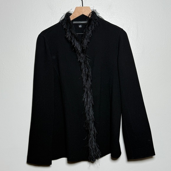 Ellen Tracy Jackets & Blazers - Linda Allard Ellen Tracy Womens Wool Jacket 10 Black Feather Quiet Luxury Blazer